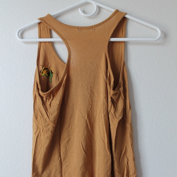 Hand-Embroidered Mustard Tank - Picture 2 of 6